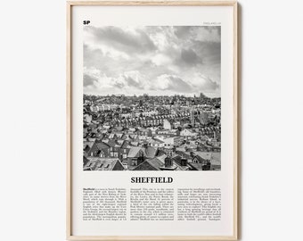 Sheffield Print Black and White, Sheffield Wall Art, Sheffield Poster, Sheffield Photo, Yorkshire, England, UK, United Kingdom, Europe