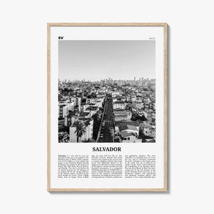 Impressão de Salvador em preto e branco, arte de parede de Salvador, pôster de Salvador, foto de Salvador, decoração de parede de Salvador, Brasil, Brasil, América do Sul
