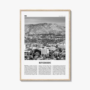 Riverside Poster Print Black and White, California Travel Wall Art, USA Photography