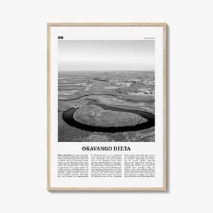 Okavango Delta Black and White Photo Print: Botswana Wall Art
