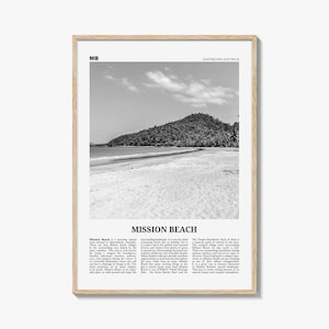 Mission Beach Queensland Print: Black and White Australia Wall Art