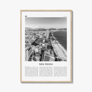 Nha Trang Print Black and White, Nha Trang Wall Art, Nha Trang Poster, Nha Trang Photo, Nha Trang Wall Décor, Nha Trang Map, Vietnam