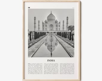 India Print Black and White, India Wall Art, India Poster, India Photo, Republic of India, Bhārat Gaṇarājya, Mumbai, New Delhi, Asia