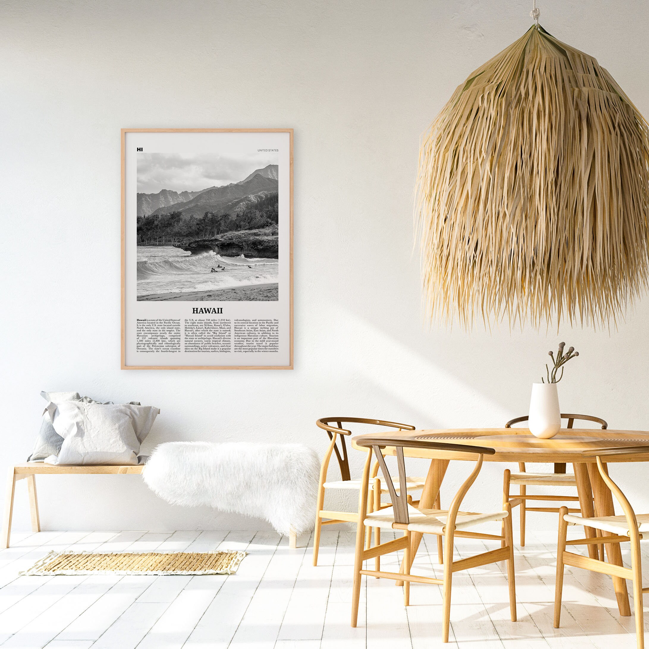 Hawaii Print Black and White Hawaii Wall Art Hawaii Poster | Etsy