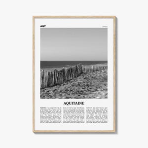 Aquitaine Print Black and White, Aquitaine Wall Art, Aquitaine Poster, Aquitaine Photo, Aquitaine Wall Décor, Aquitaine Map, France