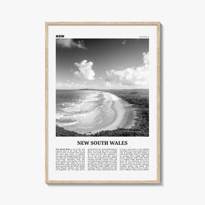 New South Wales Black and White Photo Print: Australia Wall Art
