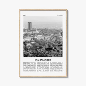 Impressão em preto e branco de San Salvador, arte de parede de San Salvador, pôster de San Salvador, foto de San Salvador, decoração de parede de San Salvador, El Salvador