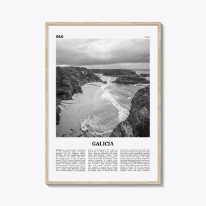 Galizien Print Schwarzweiß, Galizien, Wandkunst, Galizien Poster, Galizien Foto, Galizien Wanddekoration, Galizien Karte, Spanien