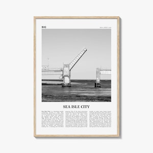 Sea Isle City Print Black and White, Sea Isle City Wall Art, Sea Isle City Poster, Sea Isle City Photo, Sea Isle Wall Décor, Sea Isle Map,
