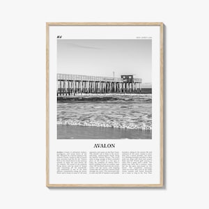 Avalon Print Black and White New Jersey, Avalon Wall Art, Avalon Poster, Avalon Photo, Avalon Wall Décor, Avalon Map, United States