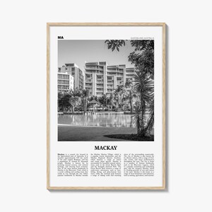 Mackay print zwart-wit, Mackay Wall Art, Mackay poster, Mackay Photo, Mackay wanddecoratie, Mackay-kaart, Australië
