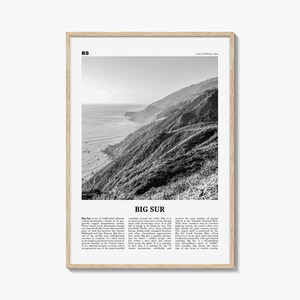 Impression Big Sur noir et blanc n° 2, art mural Big Sur, affiche Big Sur, photo Big Sur, déco Big Sur, Californie, États-Unis, États-Unis