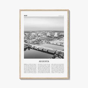 Augusta Print Black and White, Augusta Wall Art, Augusta Poster, Augusta Photo, Augusta Wall Décor, Georgia, USA, United States