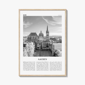 Aachen Print Black and White, Aachen Wall Art, Aachen Poster, Aachen Photo, Aachen Wall Décor, Germany, Deutschland, Europe, Cologne