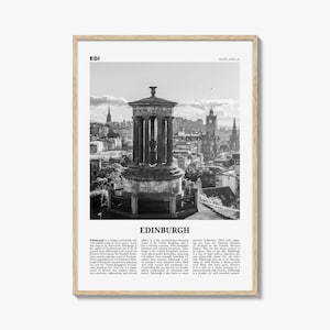 Edinburgh Print Schwarzweiß Nr. 1, Edinburgh Wall Art, Edinburgh Poster, Edinburgh Foto, Edinburgh Wall, Schottland, Großbritannien
