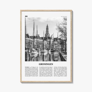Groningen Print Schwarzweiß, Groningen Wandkunst, Groningen Poster, Groningen Foto, Groningen Wanddekor, Groningen Karte, Niederlande