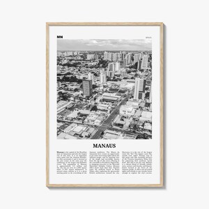 Manaus Print Schwarzweiß, Manaus Wandkunst, Manaus Poster, Manaus Foto, Manaus Wanddekoration, Manaus Karte, Brasilien