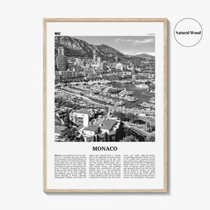 Monaco Poster Print Black and White, Port Hercules Photo, Europe Wall Art image 6