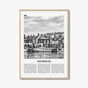 Weymouth Print Black and White, Weymouth Wall Art, Weymouth Poster, Weymouth Photo, Weymouth Wall Décor, England, UK, United Kingdom