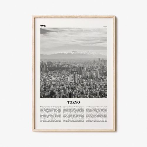 Tokyo Print Black and White View Tokyo Wall Art Tokyo Etsy