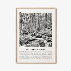 Pocono Mountains Print Black and White, Pocono Mountains  Wall Art, Pocono Mountains Poster,  Pocono Mountains Photo, Pennsylvania, USA