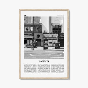 Hackney Poster Print Black and White, England Travel Wall Art, London Urban Decor