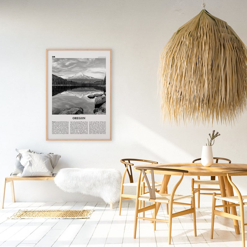 North America Oregon Poster Oregon Photo Oregon Wall Art Oregon Print Black and White United States Oregon Wall Decor USA