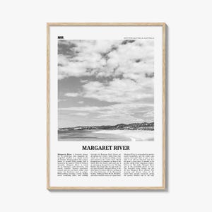 Margaret River Poster Schwarz und weiß, Margaret River Wandkunst, Margaret River Poster, Margaret River Foto, Margaret River Dekor, Australien