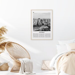 San Diego Print Black and White Downtown San Diego Wall Art - Etsy