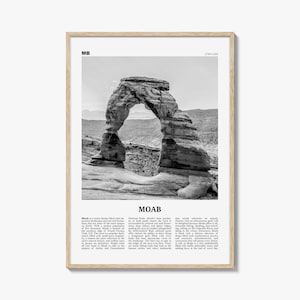 Moab Print Black and White, Moab Wall Art, Moab Poster, Moab Photo, Moab Wall Décor, Utah, USA, United States, North America