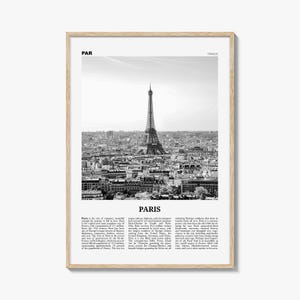 Impresión de París en blanco y negro n.° 1, arte mural de París, póster de París, foto de París, decoración de París, Torre Eiffel, Francia, Isla de Francia, Française