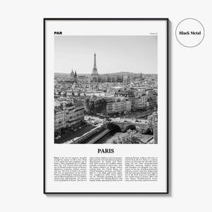 パリのポスタープリント（白黒）、エッフェル塔の写真、フランス旅行の壁アート、イル・ド・フランス 画像 9