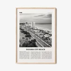 Panama City Beach Print Black and White, Panama City Beach Wall Art, Panama City Beach Poster, Panama City Beach Photo, Florida, USA