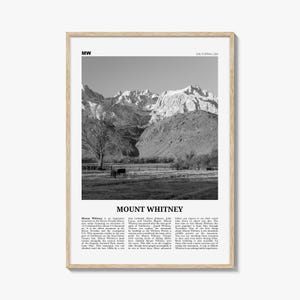 Mount Whitney Print Black and White, Mount Whitney Wall Art, Mount Whitney Poster, Mount Whitney Photo, Mount Whitney Décor, California, USA