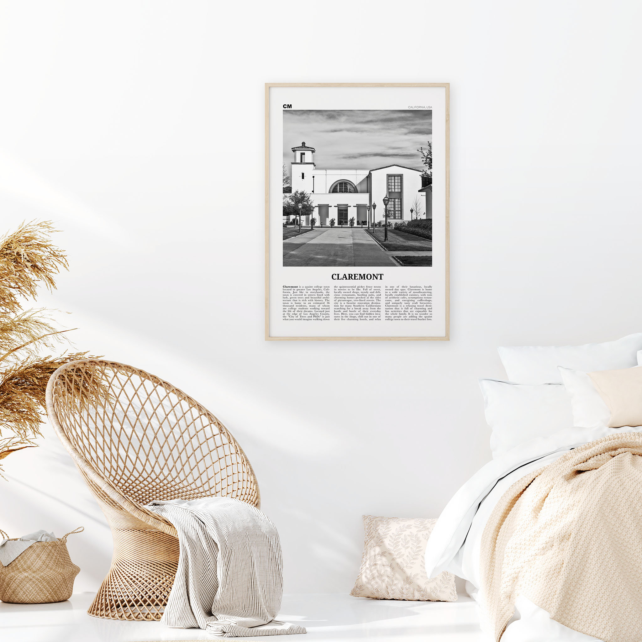 Claremont Print Black and White Claremont Wall Art Claremont Etsy