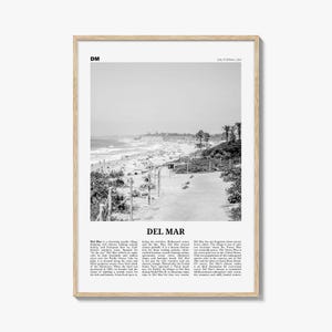 Impression Del Mar noir et blanc n° 1, art mural Del Mar, affiche Del Mar, photo Del Mar, décoration Del Mar, Californie, États-Unis, États-Unis