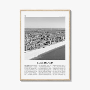 Long Island Print Black and White No 1, Long Island Wall Art, Long Island Poster, Long Island Photo, New York, USA, United States