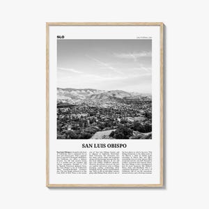 San Luis Obispo Print Black and White, San Luis Obispo Wall Art, San Luis Obispo Poster, San Luis Obispo Photo, California USA United States