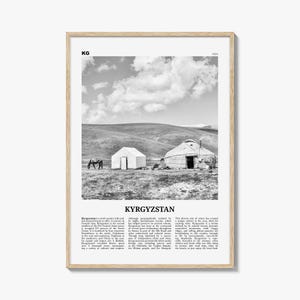 Kyrgyzstan Print Black and White, Kyrgyzstan Wall Art, Kyrgyzstan Poster, Kyrgyzstan Photo, Kyrgyz, Кыргызстан, Kırgızstan, Киргизия, Asia