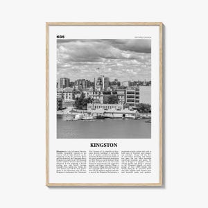 Kingston Poster Print Black and White, Canada Travel Wall Art, Limestone City Decor