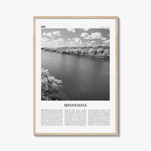 Minnesota Print Black and White No 4, Minnesota Wall Art, Minnesota Poster, Minnesota Photo, Minnesota Wall Décor, Minnesota Map