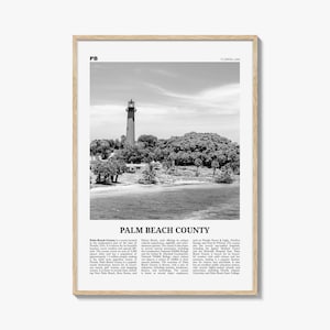 Palm Beach County Print Black and White, Palm Beach Wall Art, Palm Beach Poster, Palm Beach Photo, Palm Beach Wall Décor, Palm Beach Map
