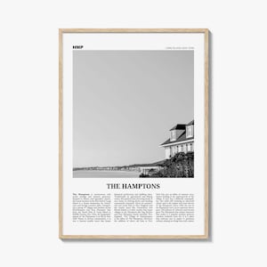 The Hamptons Print Black and White, Hamptons Wall Art, Hamptons Poster, Hamptons Photo, Long Island, New York, USA, United States