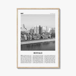 Buffalo Print Black and White No 2, Buffalo Wall Art, Buffalo Poster, Buffalo Photo, Buffalo Decor, New York, USA, United States, America