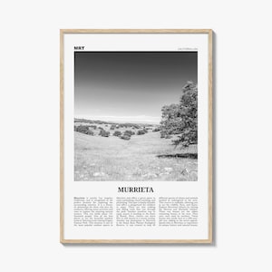 Murrieta Print Black and White No 1, Murrieta Wall Art, Murrieta Poster, Murrieta Photo, Murrieta Wall Décor, Murrieta Map, California