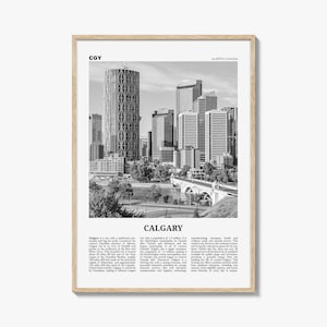 Calgary Print Black and White No 2, Calgary Wall Art, Calgary Poster, Calgary Photo, Calgary Wall Decor, Alberta, Canada, North America