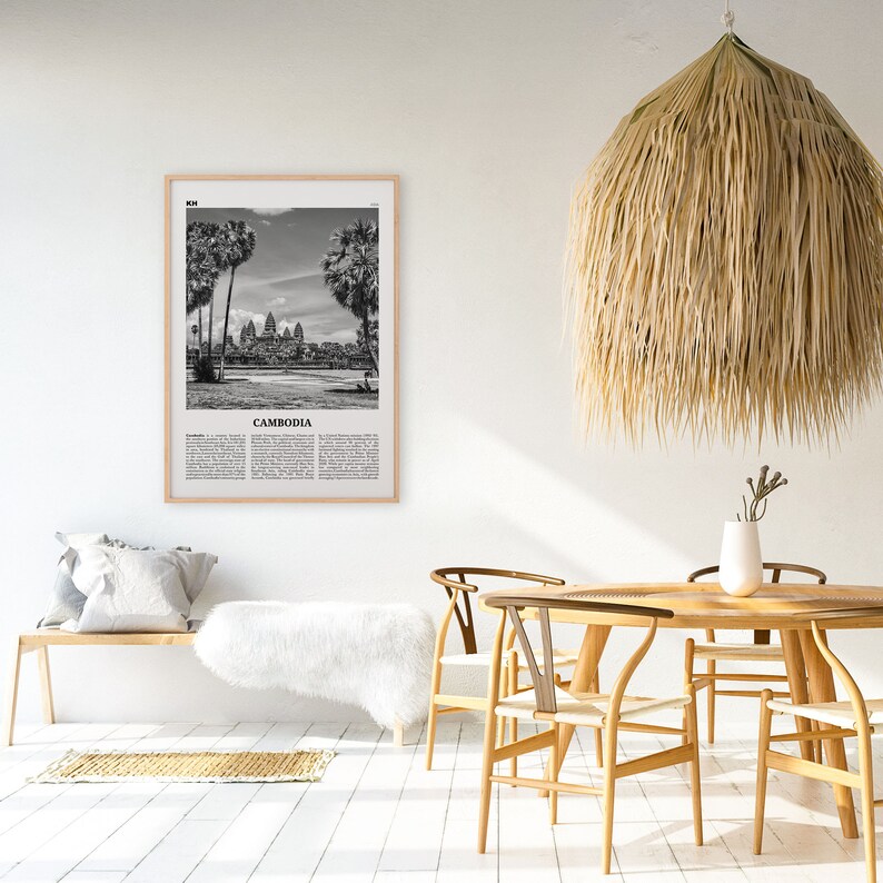 Asia Cambodia Poster Phnom Cambodia Print Black and White Cambodge Cambodia Photo Cambodia Decor Kampuchea Penh Cambodia Wall Art
