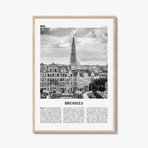 Brussels Print Black and White, Brussels Wall Art, Brussels Poster, Brussels Photo, Brussels Wall Decor, Belgium, Bruxelles, Brussel, Europe