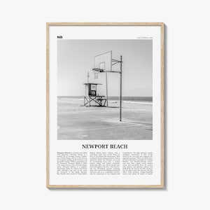Newport Beach Print Black and White No 2, Newport Beach Wall Art, Newport Beach Poster, Orange County, California, USA, United States