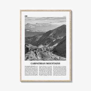 Carpathian Mountains Print Black and White, Carpathian Wall Art, Carpathian Poster, Carpathian Photo, Carpathian Wall Décor, Carpathian Map